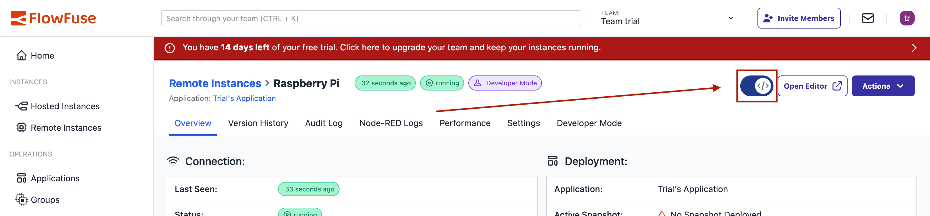 Developer Mode Option